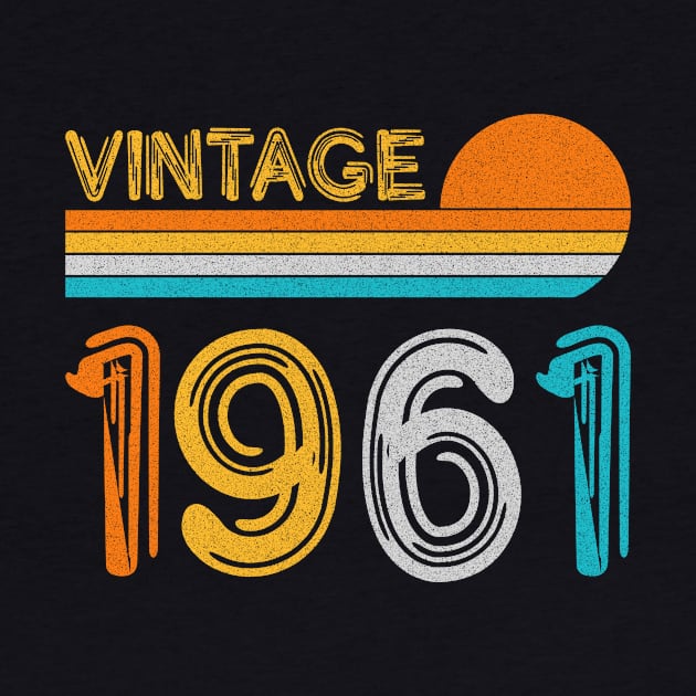 Vintage 1961 Happy 62nd Birthday Retro by myreed